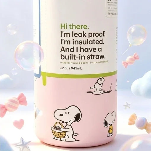 Owala x Snoopy Limited Edition Insulated Bottle 32 oz- Cute Pink