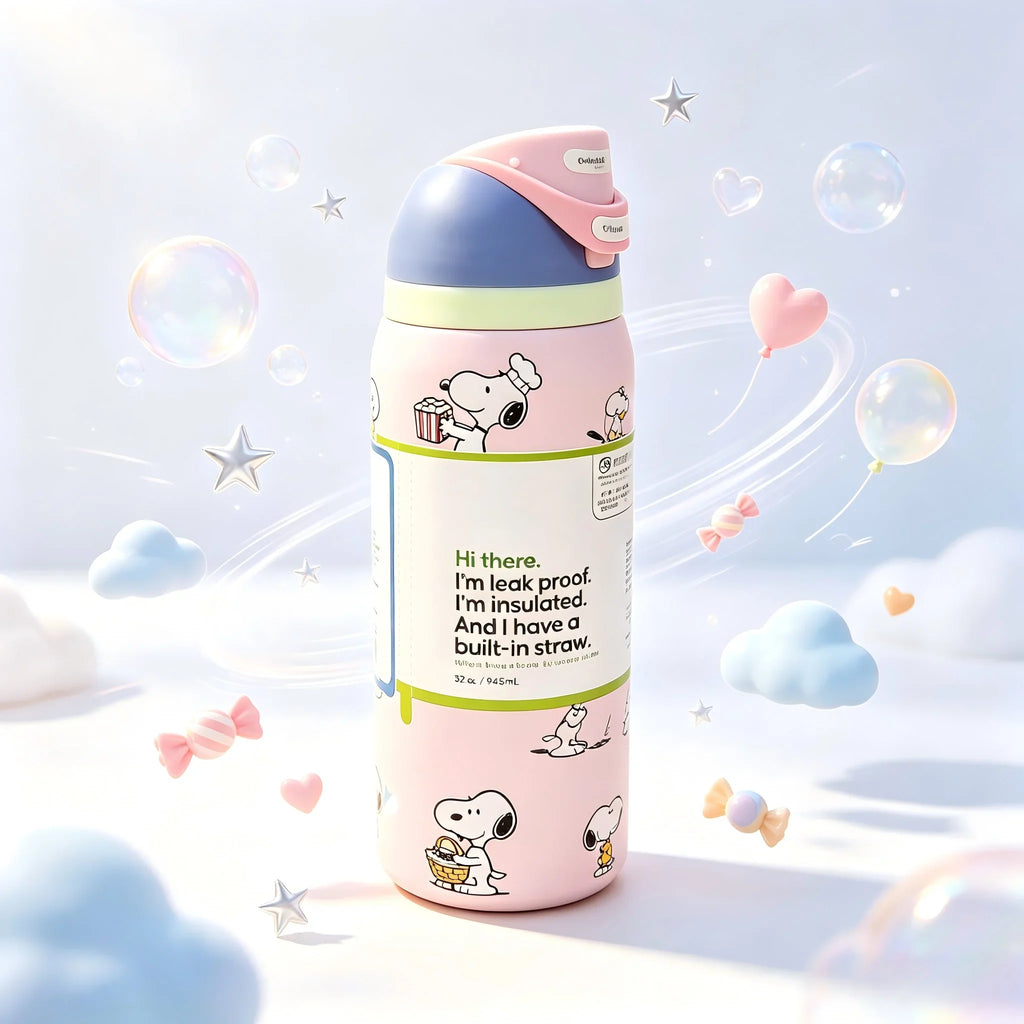 Owala x Snoopy Limited Edition Insulated Bottle 32 oz- Cute Pink