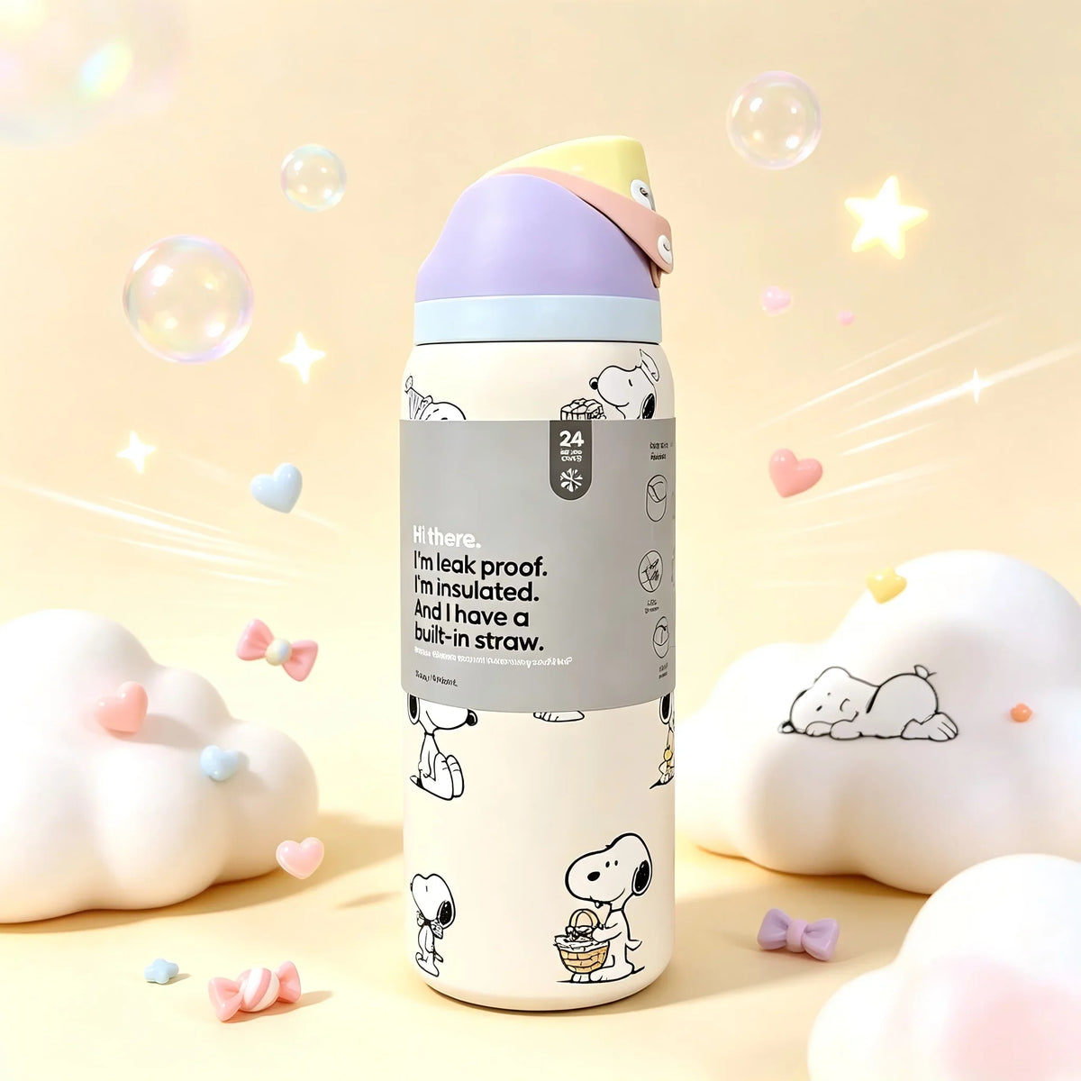 Owala x Snoopy Limited Edition Insulated Bottle 32 oz Beige
